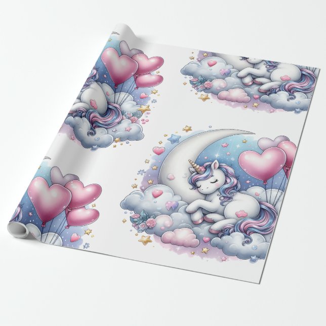 Papel De Presente Pastel Unicorn (Desenrolado)