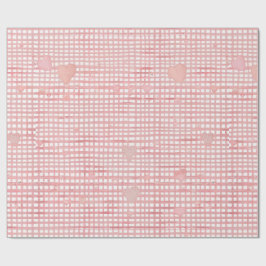 Papel De Presente Pastel Valentine Gingham Wrapping Paper