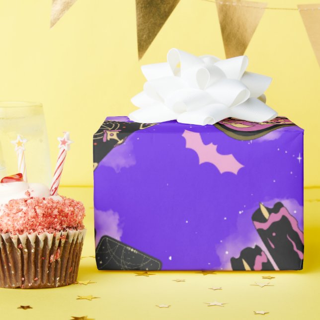Papel De Presente Pastel Witch Wraping Paper - Presente Mágico Kawai (Festa de aniversário)