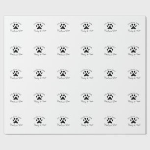 Papel De Presente Pata de cachorro preta nome data casal casamento r