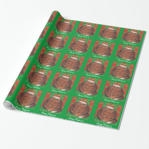 Papel De Presente Pata de Natal "Feliz Natal" verde