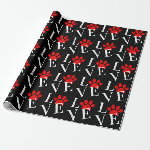 PAPEL DE PRESENTE PATAS DE CÃO AMOR MODERNO