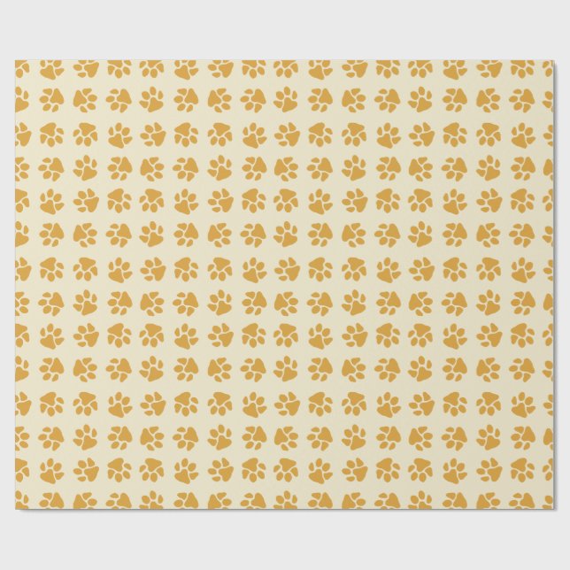 Papel De Presente Patas de Natal Clássico Dourado (Aberto)