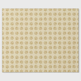 Papel De Presente Patas de Natal Dourado Vintage