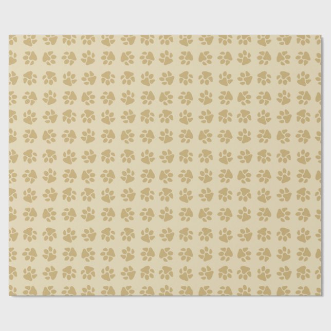 Papel De Presente Patas de Natal Dourado Vintage (Aberto)