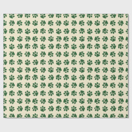 Papel De Presente Patas de Natal Verde Clássico