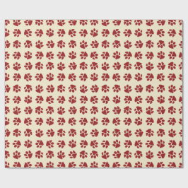 Papel De Presente Patas de Natal Vermelho Clássico