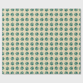 Papel De Presente Patas de Natal Vintage Verde