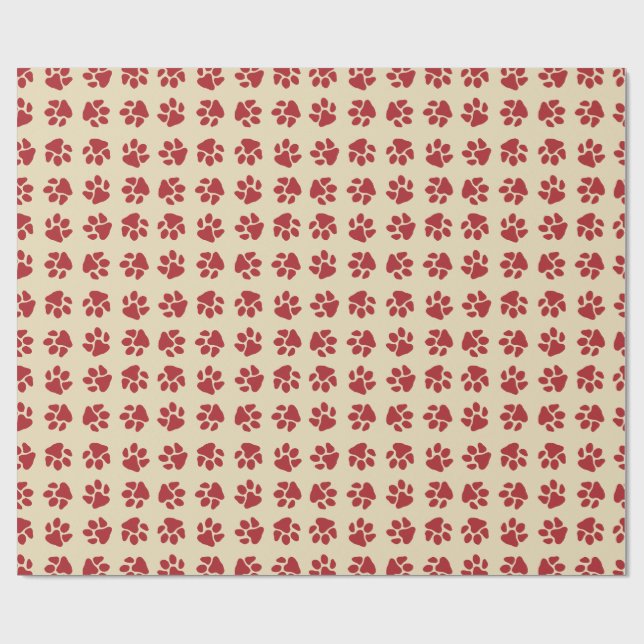 Papel De Presente Patas de Natal Vintage Vermelho (Aberto)