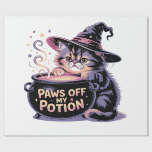 Papel De Presente Patas Fora da Minha Poção, Kawaii Halloween Bruxa