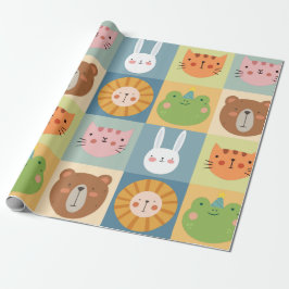 Papel De Presente Patchwork de animais de estimação