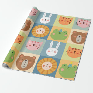 Papel De Presente Patchwork de animais de estimação