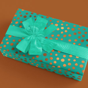 Papel De Presente Patina Blue Turquoise Dourada Folha Metálica