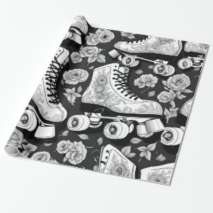 Papel De Presente Patinação & Flores