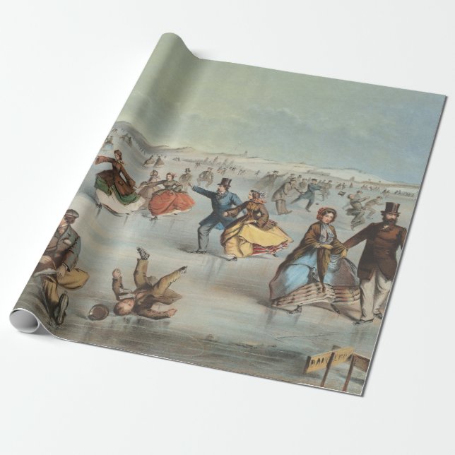 Papel De Presente Patinação no Central Park, Nova Iorque (Desenrolado)