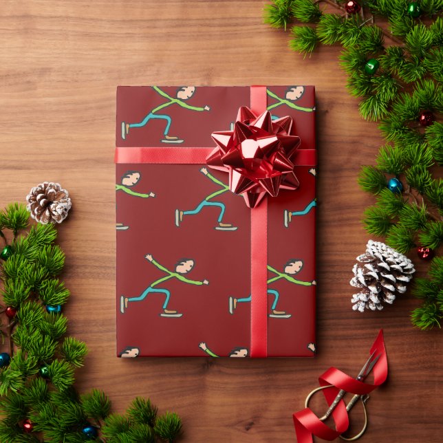 Papel De Presente Patinação no Gelo (Presente de Natal)