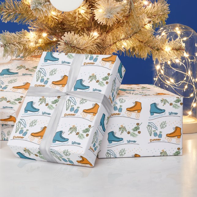 Papel De Presente Patinando en Navidades (Feriados)