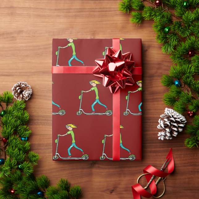 Papel De Presente Patinete Elétrico (Presente de Natal)