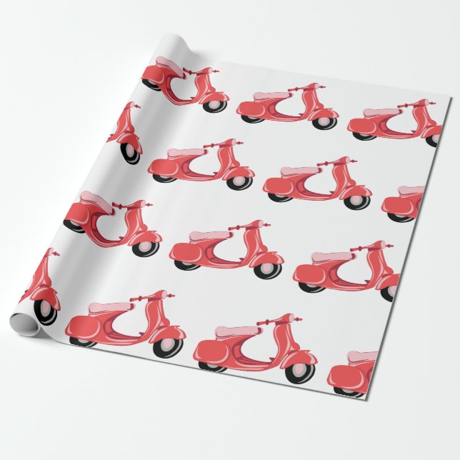 Papel De Presente Patinete vermelho (Desenrolado)