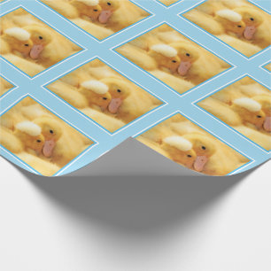 Papel De Presente Patinho do bebê azul