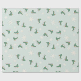 Papel De Presente patins de gelo verde menta