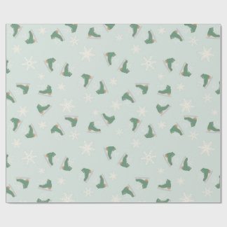 Papel De Presente patins de gelo verde menta