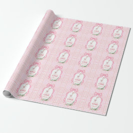 Papel De Presente Pato Bobo Primeiro Aniversário Rosa 