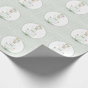 Papel De Presente Pato Bobo Primeiro Aniversário Verde