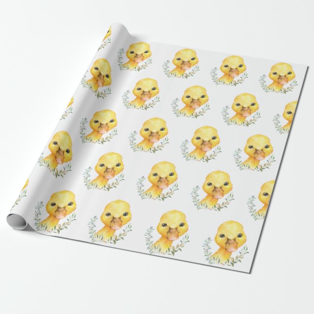 Papel De Presente Pato de bebê bonito (Desenrolado)