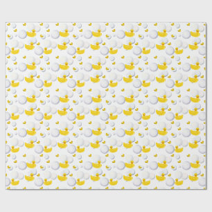 Papel De Presente Pato de Borracha Amarelo e Bolhas