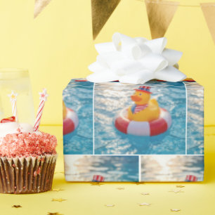 Papel De Presente Pato de Borracha Amarelo Patriótico dos EUA na Pis