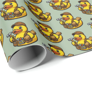 Papel De Presente Pato de Borracha Carpinteiro