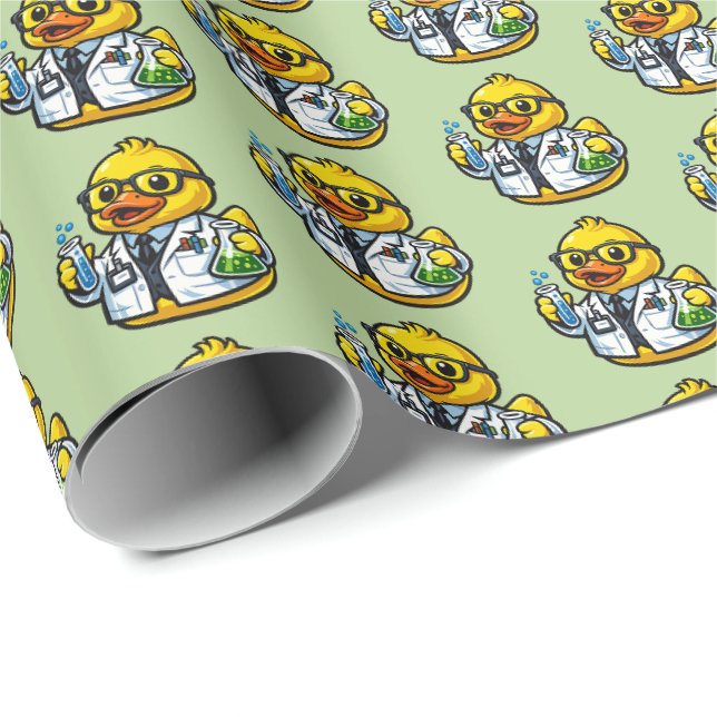 Papel De Presente Pato de Borracha Cientista (Ponta do rolo)