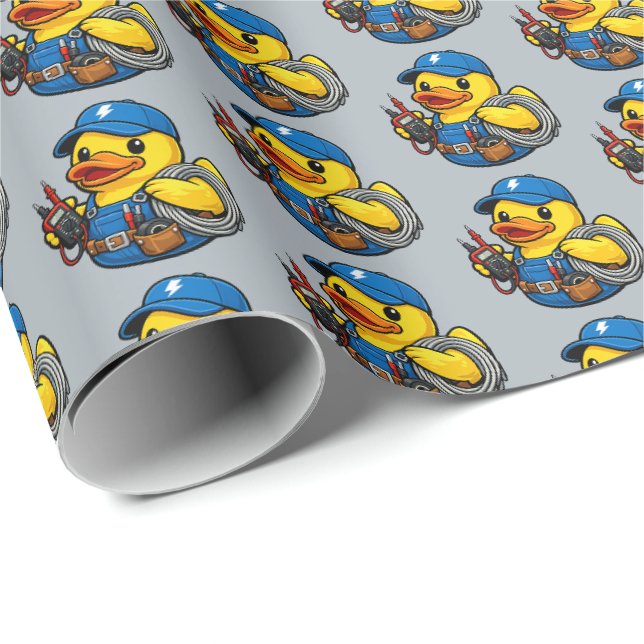 Papel De Presente Pato de Borracha Eletricista (Ponta do rolo)