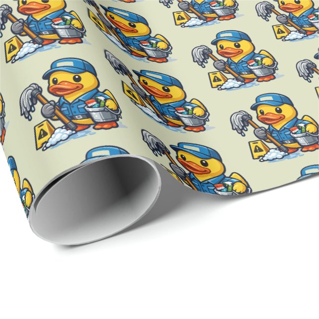 Papel De Presente Pato de Borracha Zelador (Ponta do rolo)