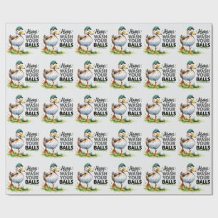 Papel De Presente Pato Golfista Engraçado Sempre Lave Suas Bolas
