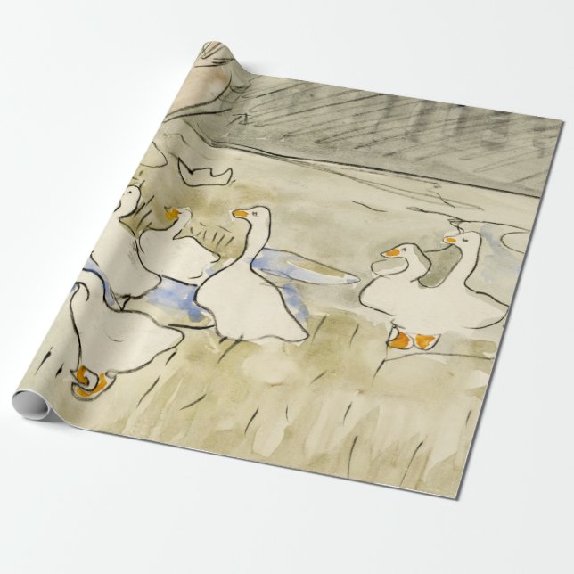 Papel De Presente Patos (1873-1917) Theo van Hoytema GIFT WRAPPING (Desenrolado)