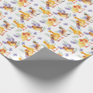 Papel De Presente Patos amarelos pequenos