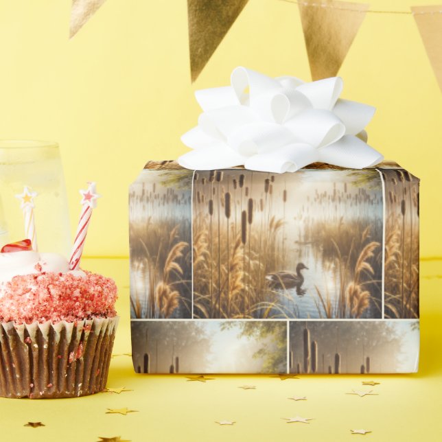 Papel De Presente Patos e Capas na Manhã (Festa de aniversário)