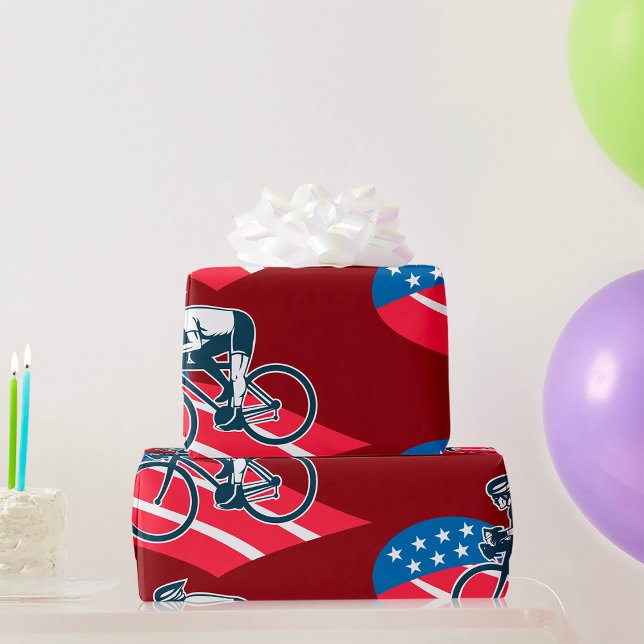 Papel De Presente Patriotic USA de ciclismo de bandeira americana em (Criador carregado)