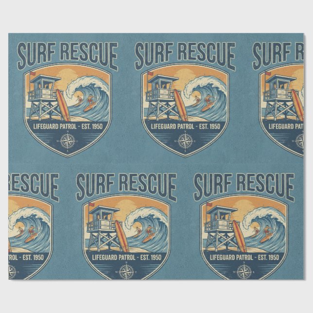 Papel De Presente Patrulha de Salvamento de Surf Est 1950 (Aberto)