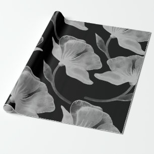 Papel De Presente Patte transparente de rosa de ilustração de Flor c