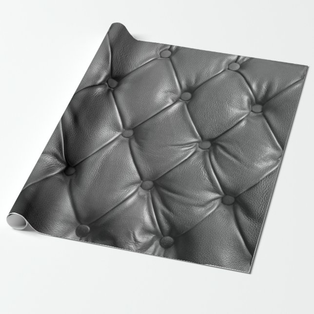 Papel De Presente pattern of black genuine leather texture using as  (Desenrolado)