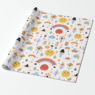 Papel De Presente Pau de abóbora preto e laranja moderno