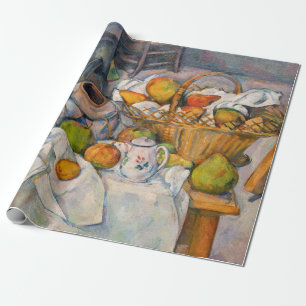 Papel De Presente Paul Cezanne - A Vida Estática com o Cesto