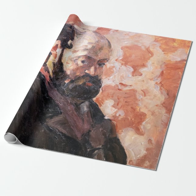 Papel De Presente Paul Cezanne - Autorretrato com fundo rosa (Desenrolado)