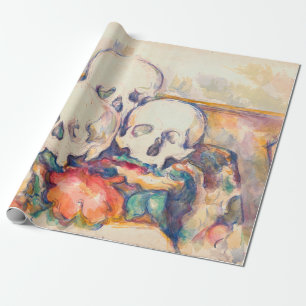 Papel De Presente Paul Cezanne - Os Três Crânios Aquarela