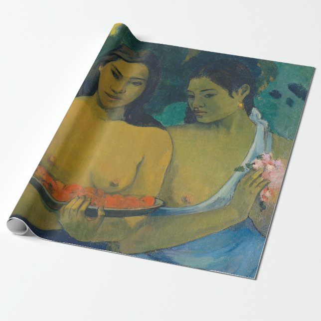 Papel De Presente Paul Gauguin - Duas Mulheres Taitianas (Desenrolado)