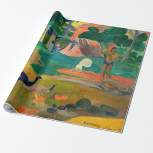 Papel De Presente Paul Gauguin - Paisagem com Pavões / Matamoe