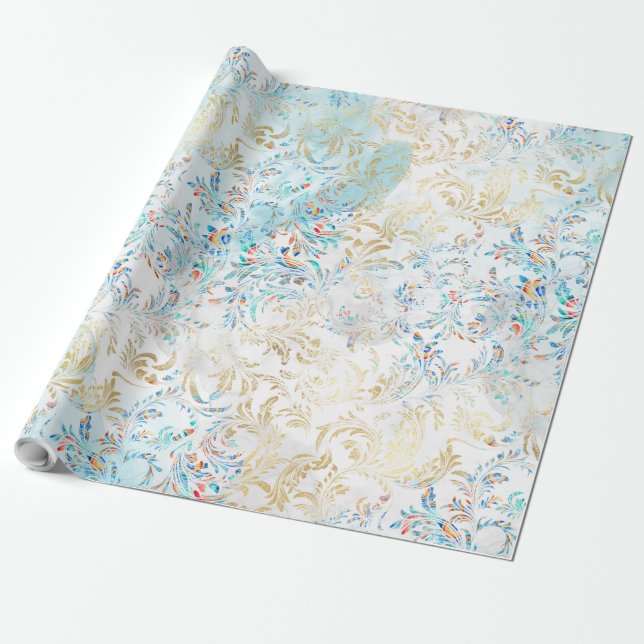 Papel De Presente Pavão de pena (Desenrolado)